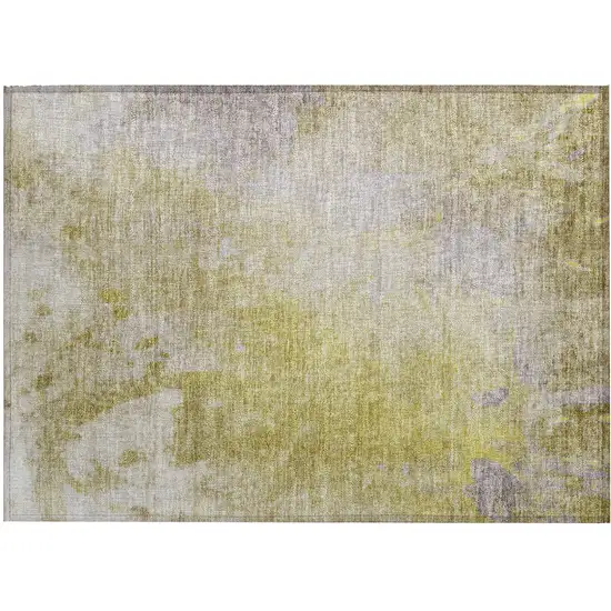 Gold Beige and Purple Abstract Washable Non Skid Indoor Outdoor Area Rug Photo 2