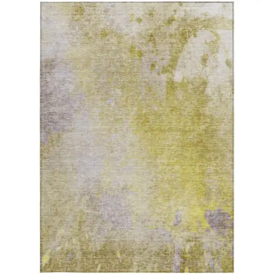 Gold Beige and Purple Abstract Washable Non Skid Indoor Outdoor Area Rug Photo 4