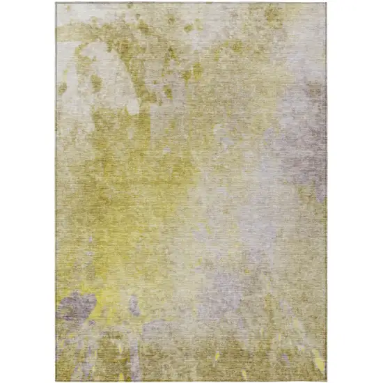 Gold Beige and Purple Abstract Washable Non Skid Indoor Outdoor Area Rug Photo 2