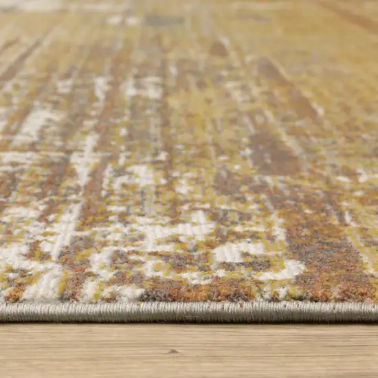 Gold Brown Rust Grey Blue And Beige Abstract Power Loom Stain Resistant Area Rug Photo 5