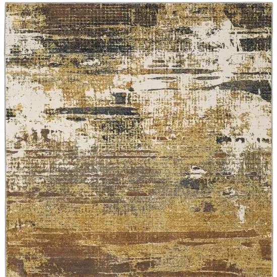 6' X 9' Gold Brown Rust Grey Blue And Beige Abstract Power Loom Stain Resistant Area Rug Photo 5