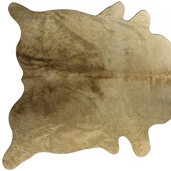 Gold Cowhide Hand Knotted Area Rug Photo 4