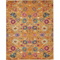 Photo of Gold Floral Power Loom Area Rug