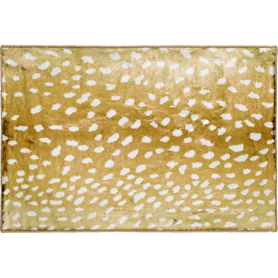 Gold Gazelle Print Shag Handmade Non Skid Area Rug Photo 5