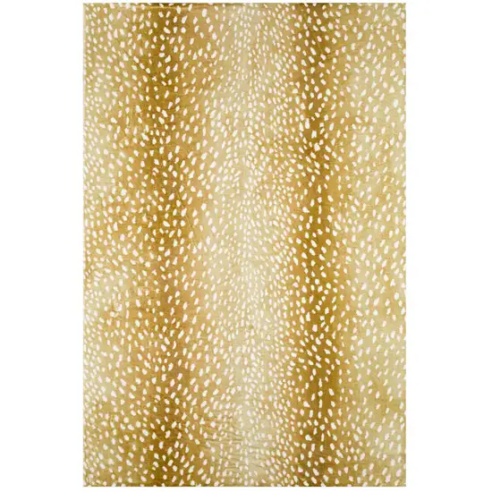 Gold Gazelle Print Shag Handmade Non Skid Area Rug Photo 1