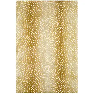 Photo of Gold Gazelle Print Shag Handmade Non Skid Area Rug