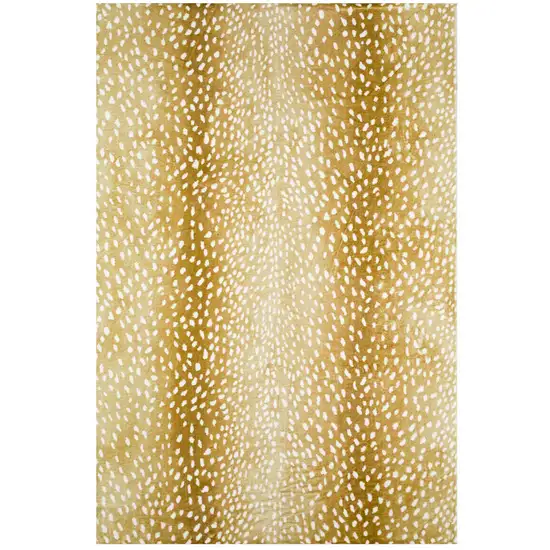 Gold Gazelle Print Shag Handmade Non Skid Area Rug Photo 4