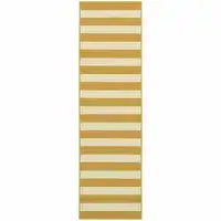 Photo of Gold Geometric Stain Resistant Indoor Outdoor Area Rug