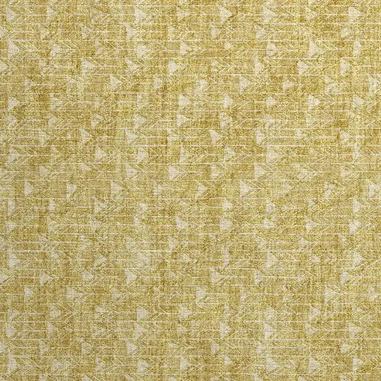 Gold Geometric Washable Non Skid Indoor Outdoor Area Rug Photo 6