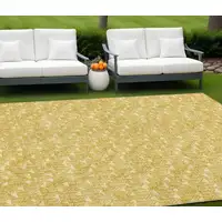 Photo of Gold Geometric Washable Non Skid Indoor Outdoor Area Rug