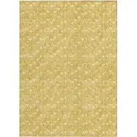 Photo of Gold Geometric Washable Non Skid Indoor Outdoor Area Rug