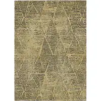 Photo of Gold Geometric Washable Non Skid Indoor Outdoor Area Rug