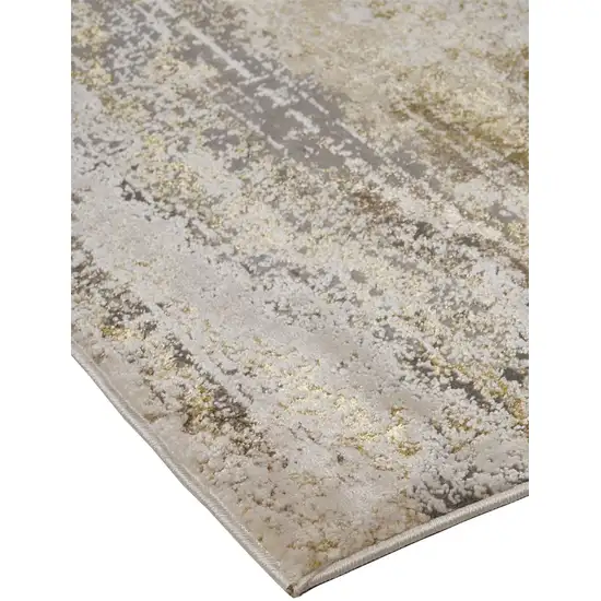 Gold Gray And Ivory Abstract Area Rug Photo 3