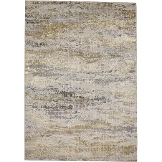 Gold Gray And Ivory Abstract Area Rug Photo 1