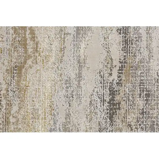 Gold Gray And Ivory Abstract Area Rug Photo 9