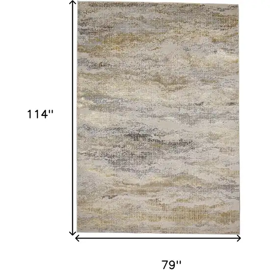 Gold Gray And Ivory Abstract Stain Resistant Area Rug Photo 4