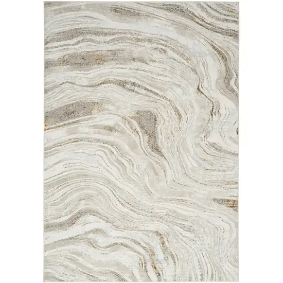 Gold Gray and Ivory Abstract Non Skid Area Rug Photo 5