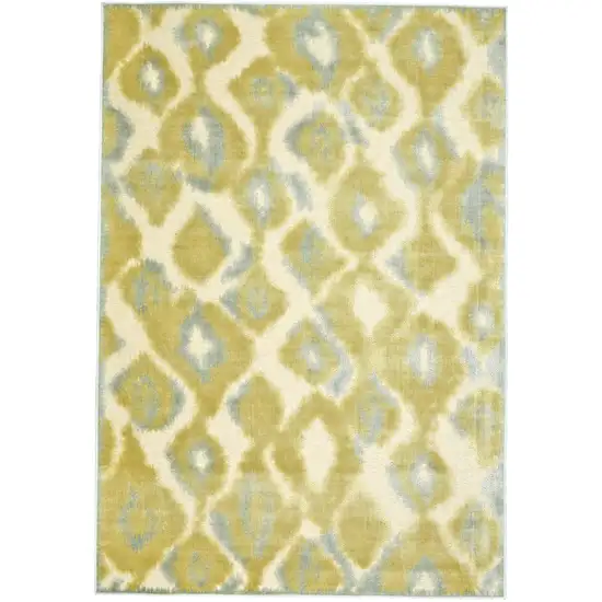 Gold Gray and Tan Abstract Power Loom Area Rug Photo 2