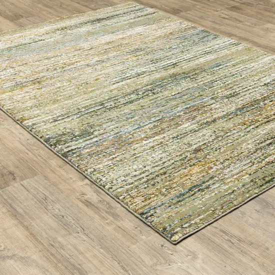 Gold Grey Tan Blue Green And Brown Abstract Power Loom Stain Resistant Area Rug Photo 9