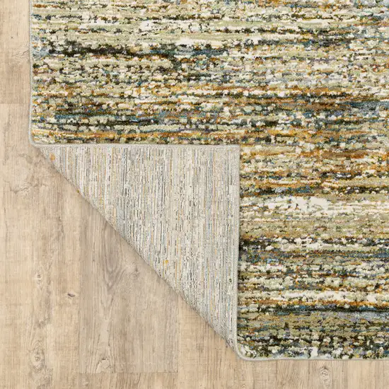 Gold Grey Tan Blue Green And Brown Abstract Power Loom Stain Resistant Area Rug Photo 5