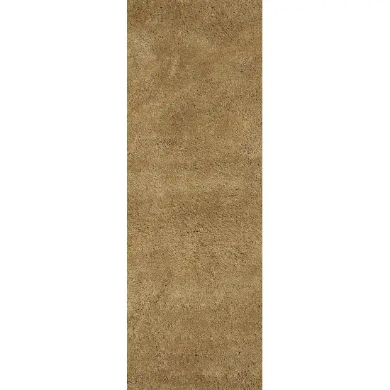 Gold Indoor Shag Runner Rug Photo 1