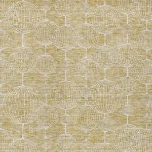 Photo of Gold Ivory And Beige Geometric Washable Indoor Outdoor Area Rug