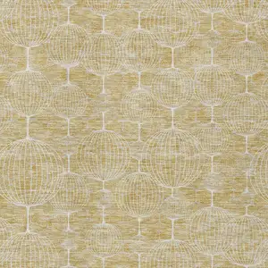 Photo of Gold Ivory And Beige Geometric Washable Indoor Outdoor Area Rug