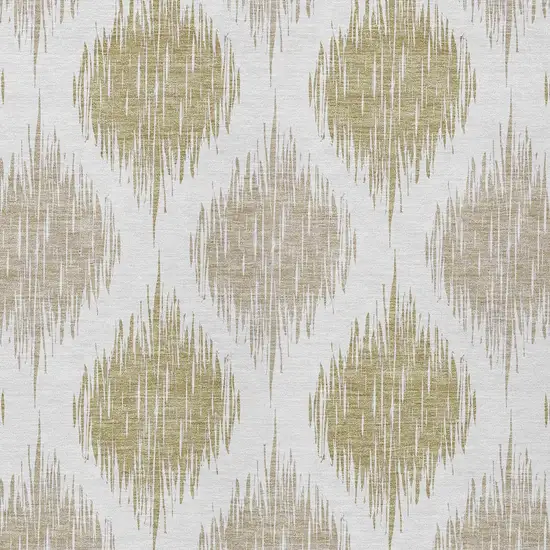 Gold Ivory And Beige Ikat Washable Indoor Outdoor Area Rug Photo 6