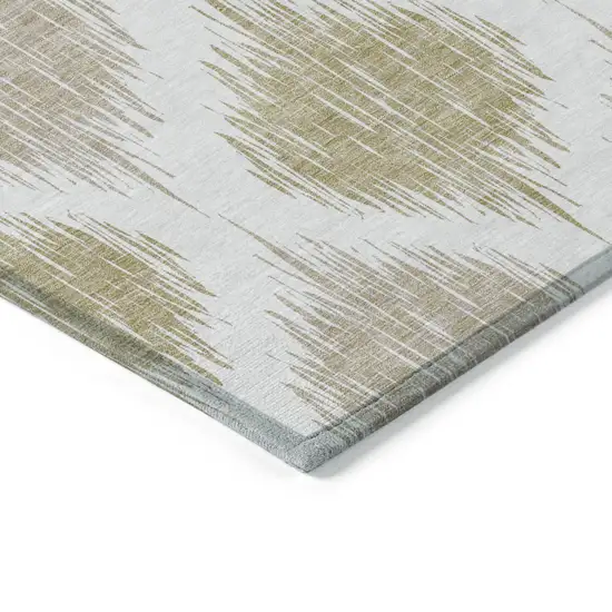 Gold Ivory And Beige Ikat Washable Indoor Outdoor Area Rug Photo 5