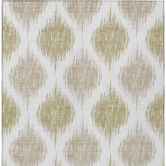 Gold Ivory And Beige Ikat Washable Indoor Outdoor Area Rug Photo 7