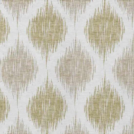 Gold Ivory And Beige Ikat Washable Indoor Outdoor Area Rug Photo 6