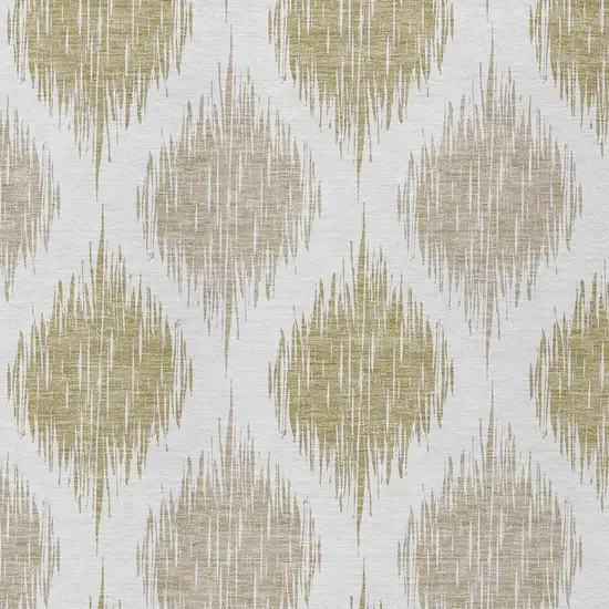 Gold Ivory And Beige Ikat Washable Indoor Outdoor Area Rug Photo 6