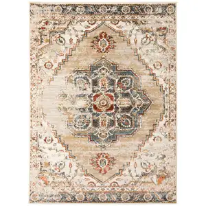 Photo of Gold Medallion Power Loom Area Rug