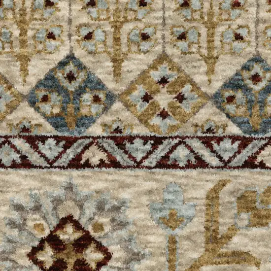 Gold Oriental Area Rug With Fringe Photo 5