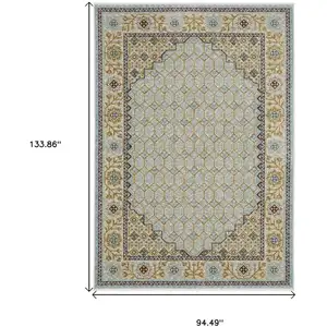 Photo of Gold Oriental Area Rug With Fringe