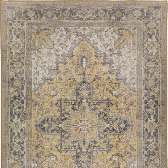 Gold Oriental Distressed Non Skid Area Rug Photo 5