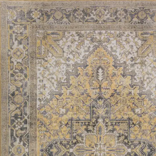 Gold Oriental Distressed Non Skid Area Rug Photo 4