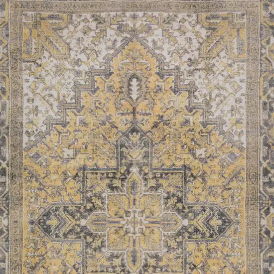 Gold Oriental Distressed Non Skid Area Rug Photo 4