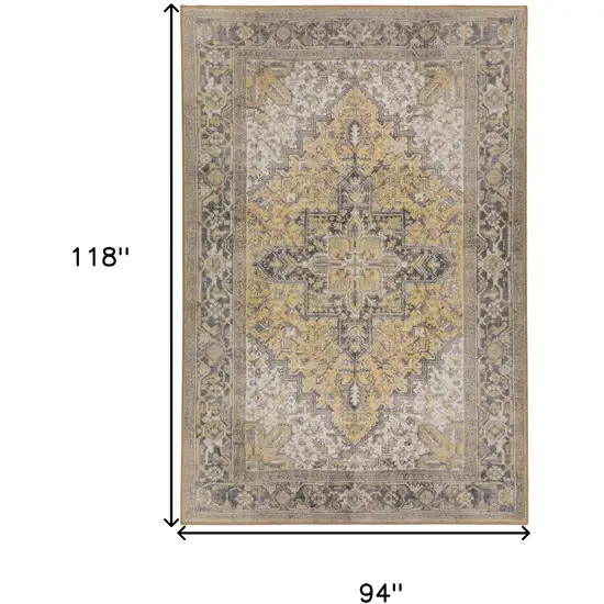 Gold Oriental Distressed Non Skid Area Rug Photo 9