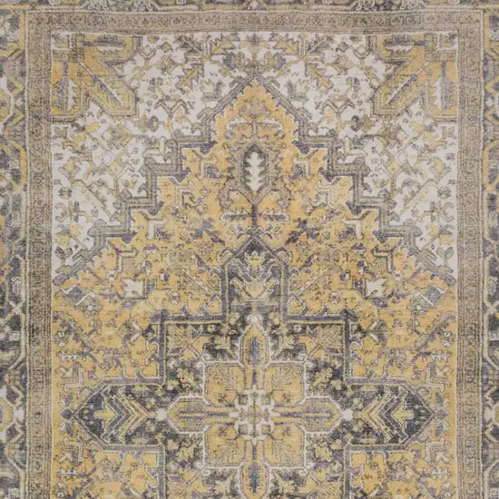 Gold Oriental Distressed Non Skid Area Rug Photo 4