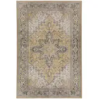 Photo of Gold Oriental Distressed Non Skid Area Rug