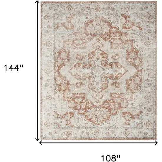 Gold Oriental Power Loom Area Rug Photo 3