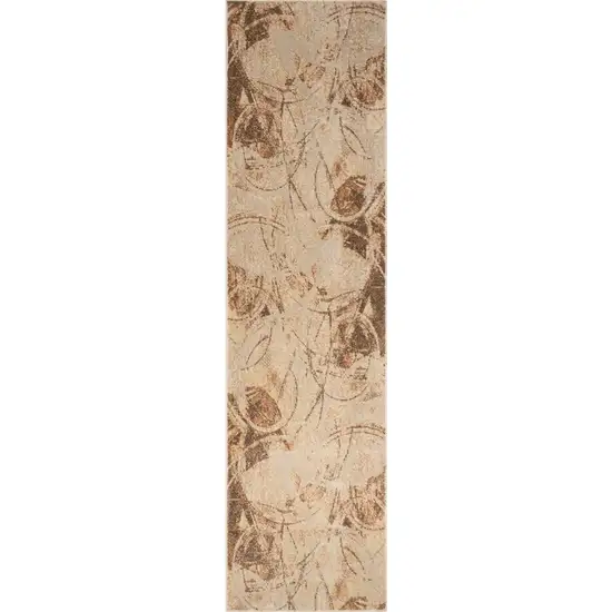 Gold Oriental Power Loom Washable Area Rug Photo 1