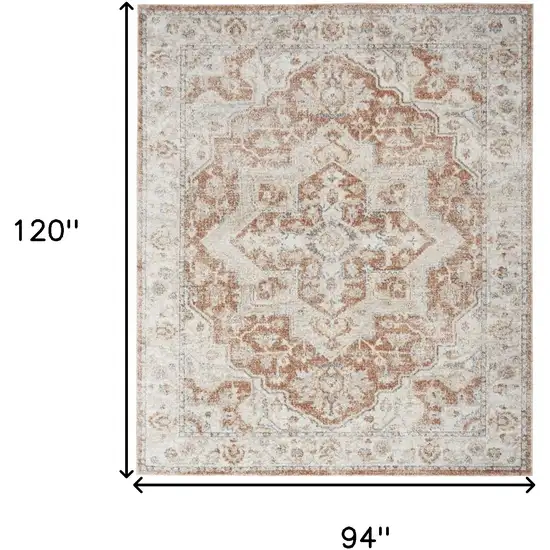 Gold Oriental Power Loom Washable Area Rug Photo 8