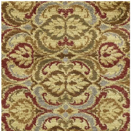 Gold Green and Red Floral Area Rug Photo 5