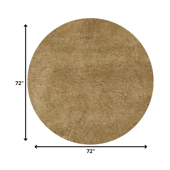 Gold Round Indoor Shag Rug Photo 2