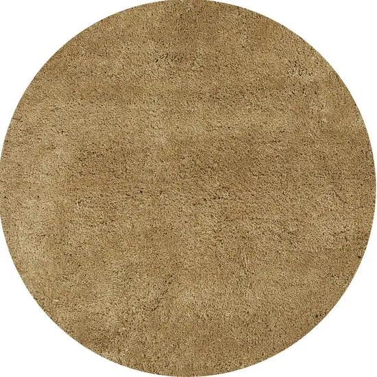 Gold Round Indoor Shag Rug Photo 4