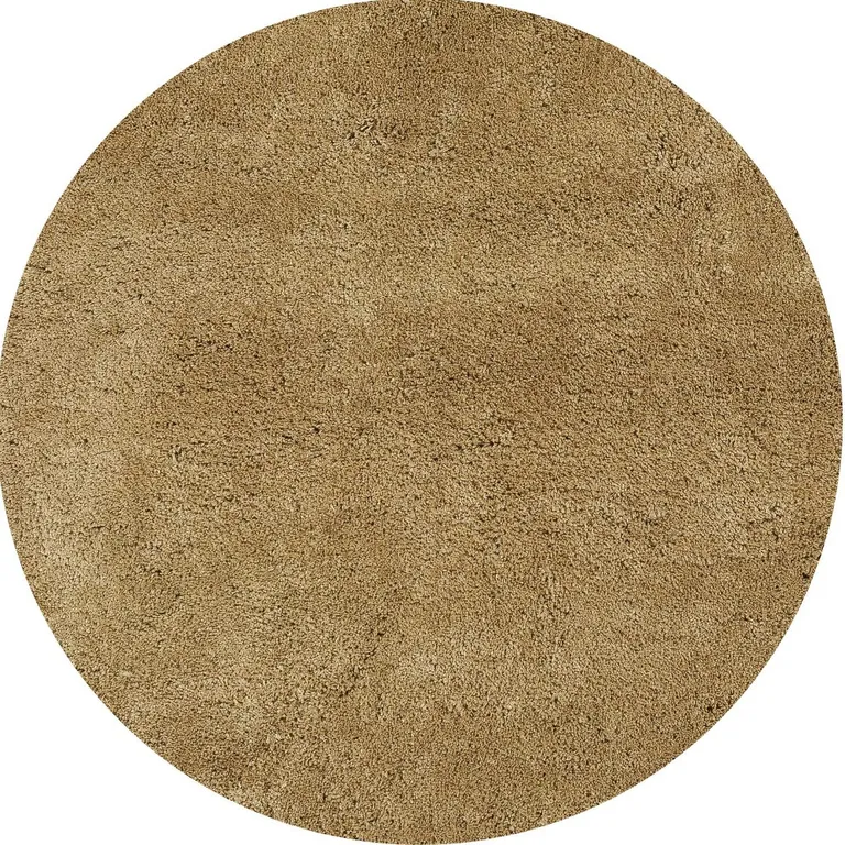 Gold Round Indoor Shag Rug Photo 4