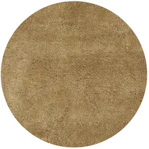 Photo of Gold Round Indoor Shag Rug