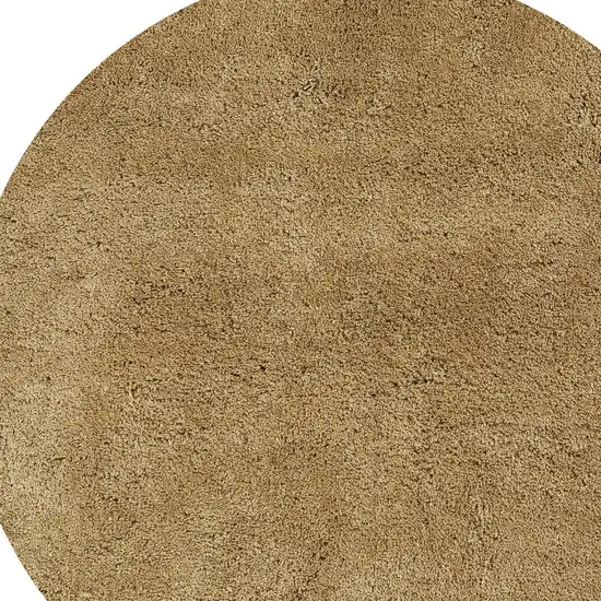 Gold Round Indoor Shag Rug Photo 5